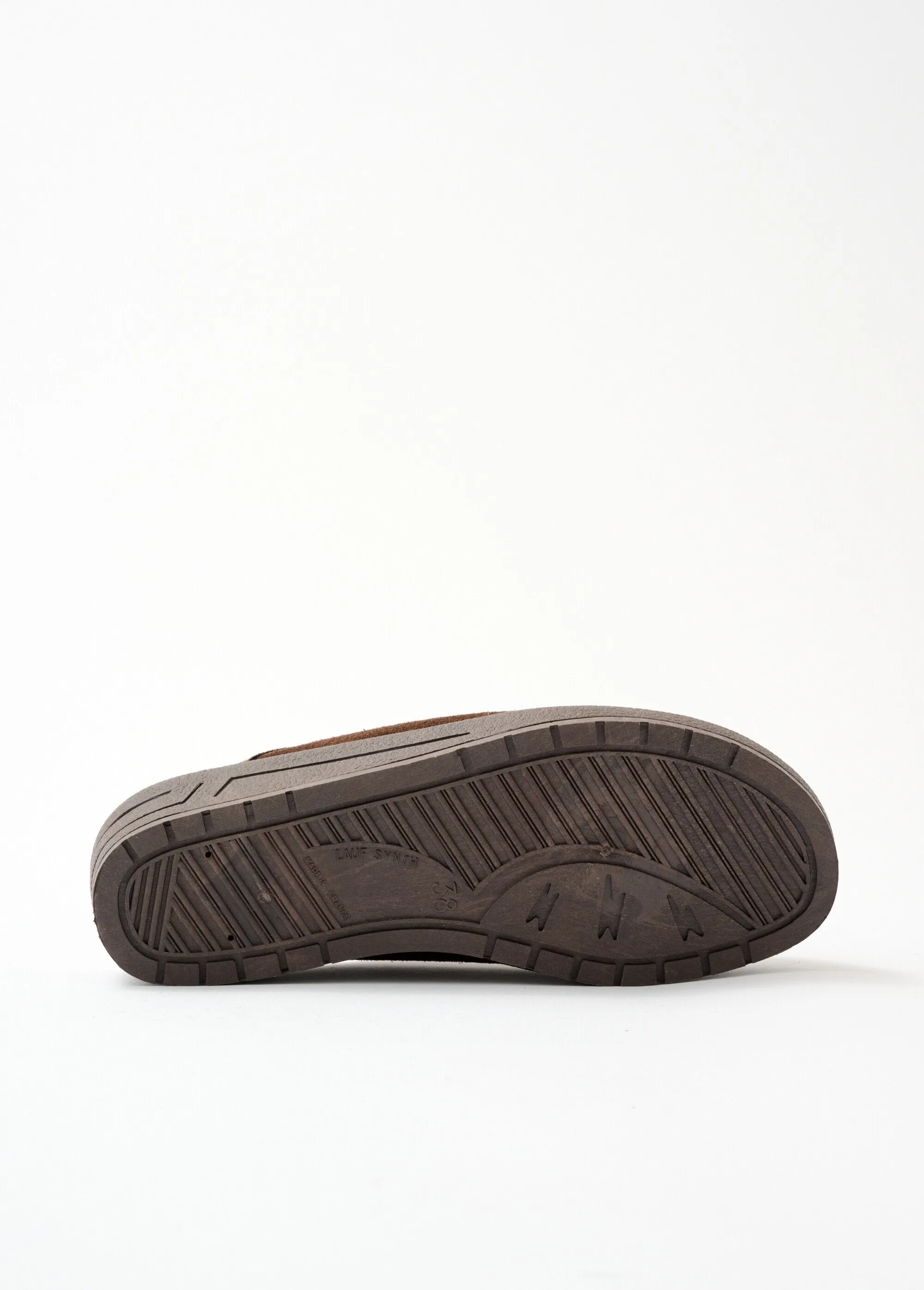 Mixed comfort width mule in fur-lined leather