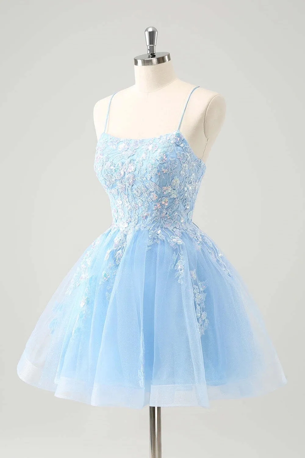 MllesReve Tulle Homecoming Dresses Teens Lace Beaded Party Dress Juniors Short Prom Dresses