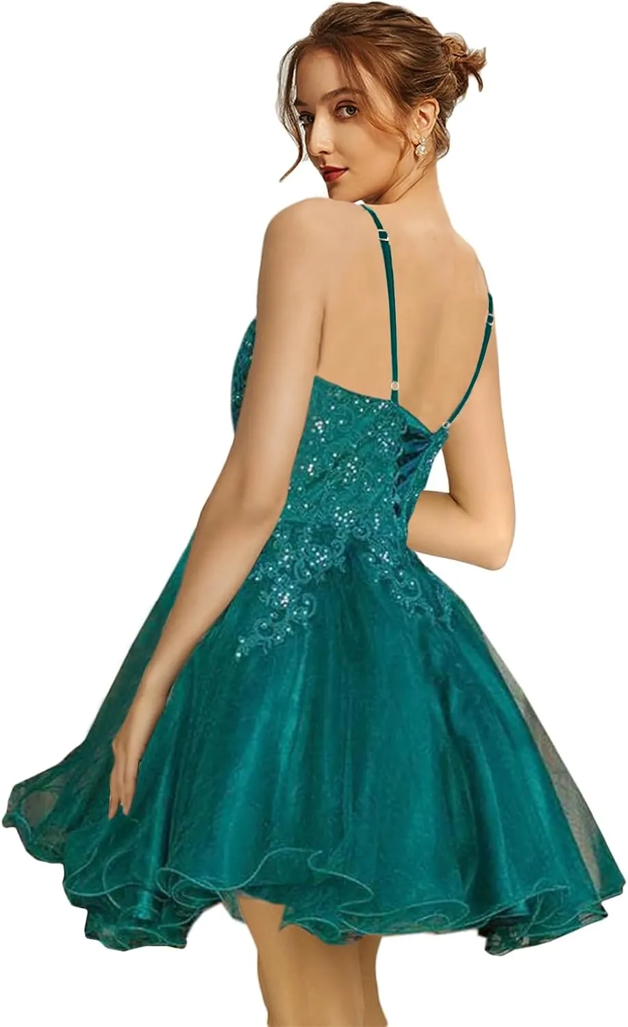 MllesReve Tulle Homecoming Dresses Teens Lace Beaded Party Dress Juniors Short Prom Dresses