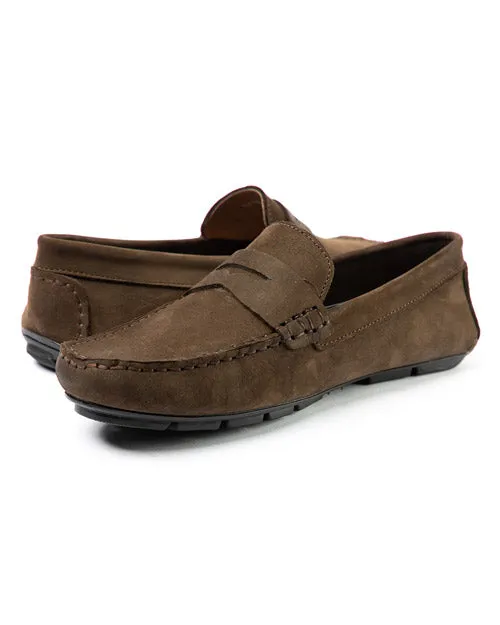Mocasin o loafer driver antifaz marron nubuck