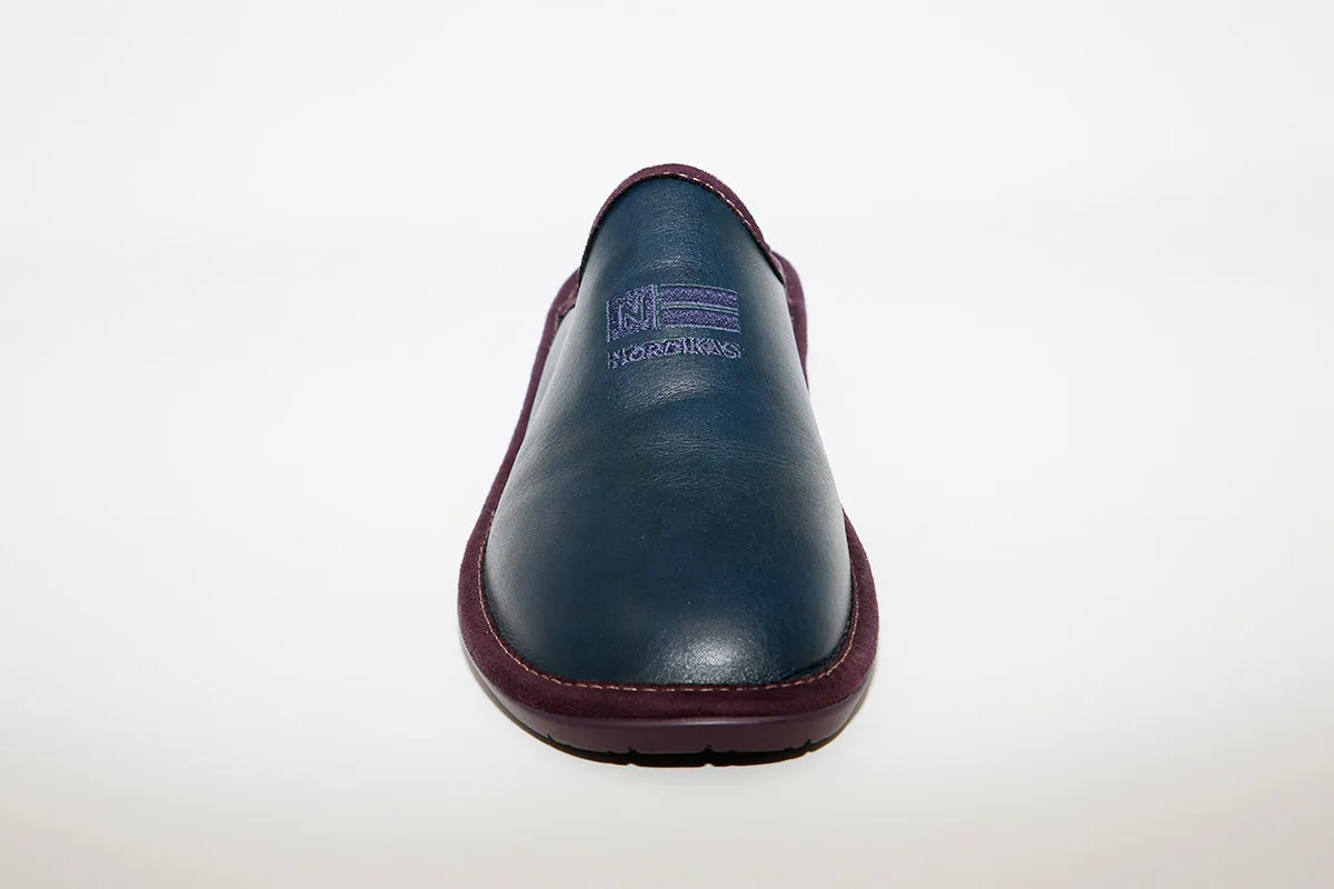NORDIKA - LEATHER MULE SLIPPER NAVY