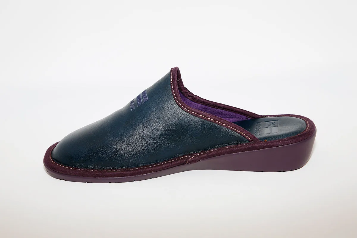 NORDIKA - LEATHER MULE SLIPPER NAVY