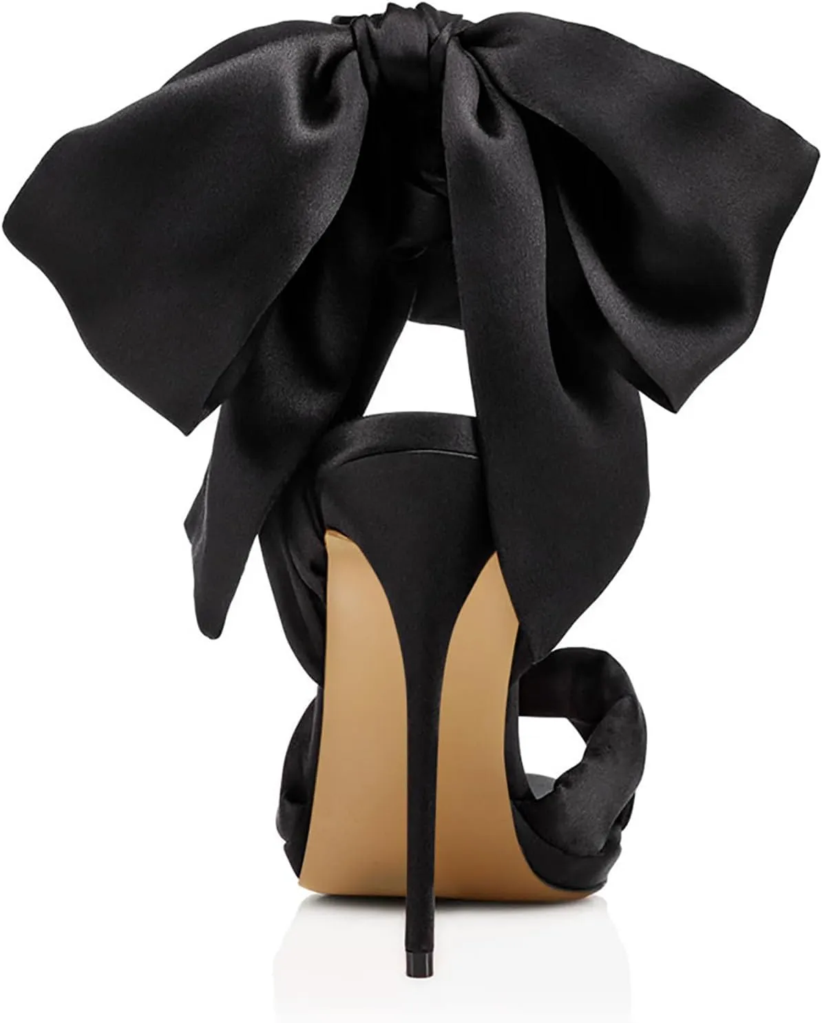Open Toe High Heels Sandals for Womens Bows Straps Stiletto High Heel Party Sandals Satin Cloth Sexy Party Round Toe Pumps Shoes Classic Dress Sandals
