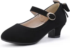 PANDANINJIA Girls Toddler/Little Kid Jada Dress Mary Jane Pumps Bow Low Heels Party Wedding Princess Shoes