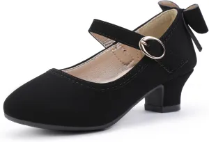 PANDANINJIA Girls Toddler/Little Kid Jada Dress Mary Jane Pumps Bow Low Heels Party Wedding Princess Shoes