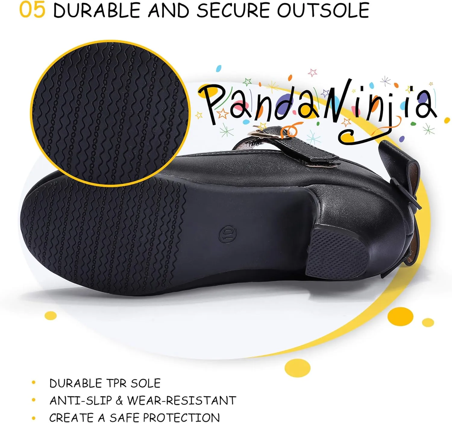 PANDANINJIA Girls Toddler/Little Kid Jada Dress Mary Jane Pumps Bow Low Heels Party Wedding Princess Shoes