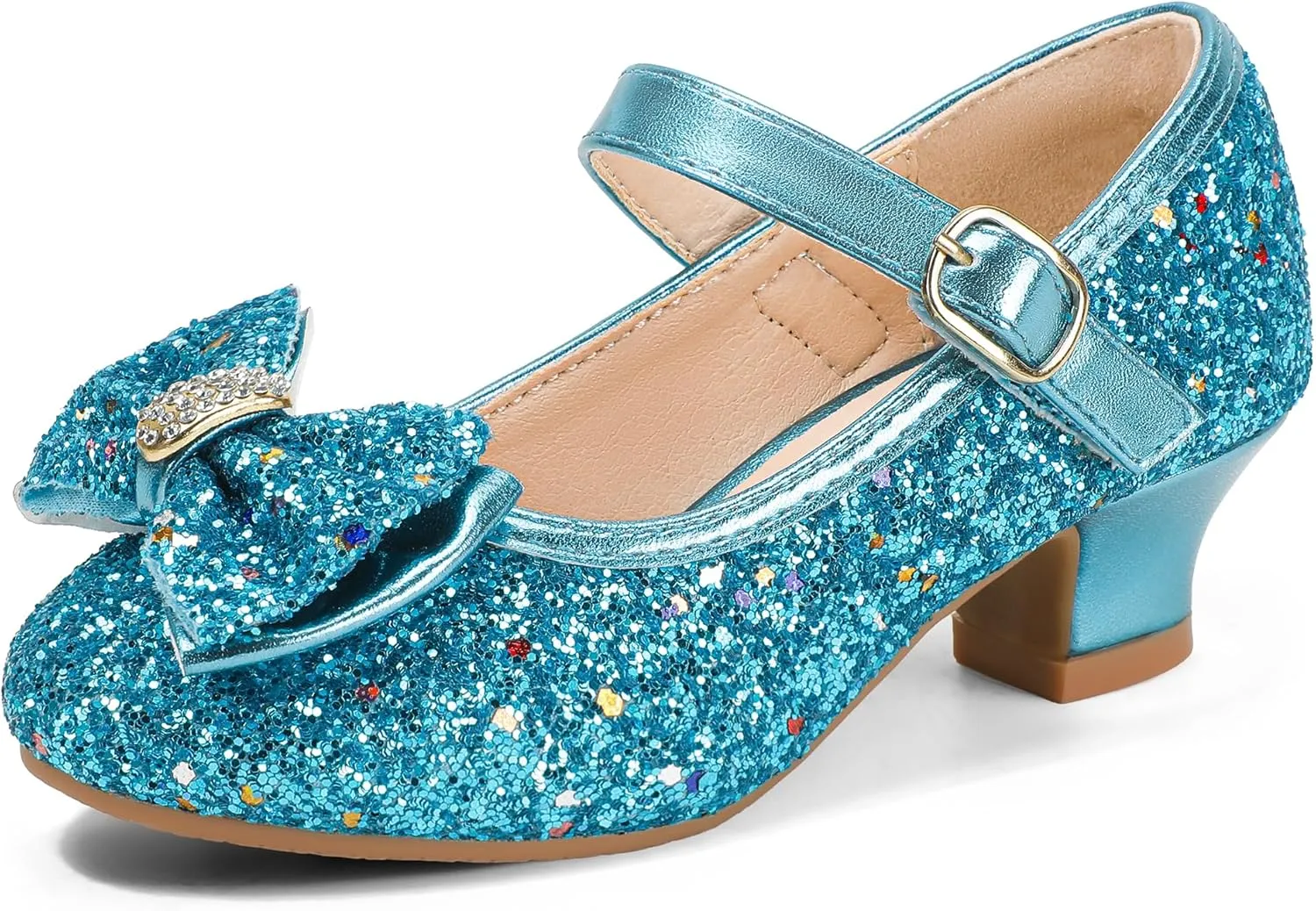 PANDANINJIA Girls Toddler/Little Kid Jada Dress Mary Jane Pumps Bow Low Heels Party Wedding Princess Shoes