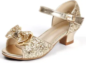 PANDANINJIA Wendy Girls Heels Dress Shoes Flower Girl Mary Jane Sandals Wedding Party Princess Shoes for Toddler Little Kid Big Kid