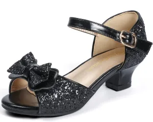 PANDANINJIA Wendy Girls Heels Dress Shoes Flower Girl Mary Jane Sandals Wedding Party Princess Shoes for Toddler Little Kid Big Kid