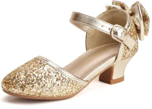 PANDANINJIA Wendy Girls Heels Dress Shoes Flower Girl Mary Jane Sandals Wedding Party Princess Shoes for Toddler Little Kid Big Kid