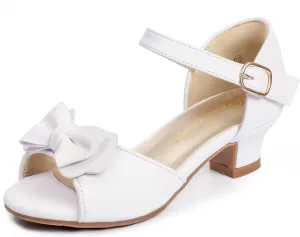 PANDANINJIA Wendy Girls Heels Dress Shoes Flower Girl Mary Jane Sandals Wedding Party Princess Shoes for Toddler Little Kid Big Kid