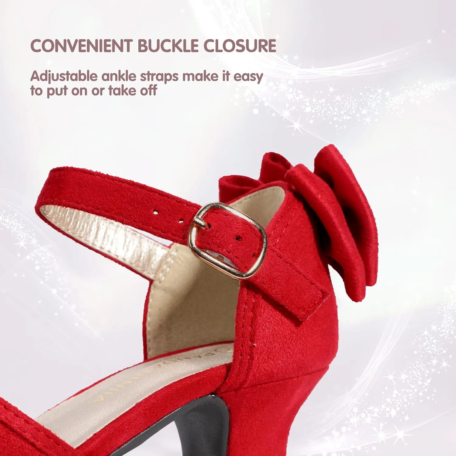 PANDANINJIA Wendy Girls Heels Dress Shoes Flower Girl Mary Jane Sandals Wedding Party Princess Shoes for Toddler Little Kid Big Kid