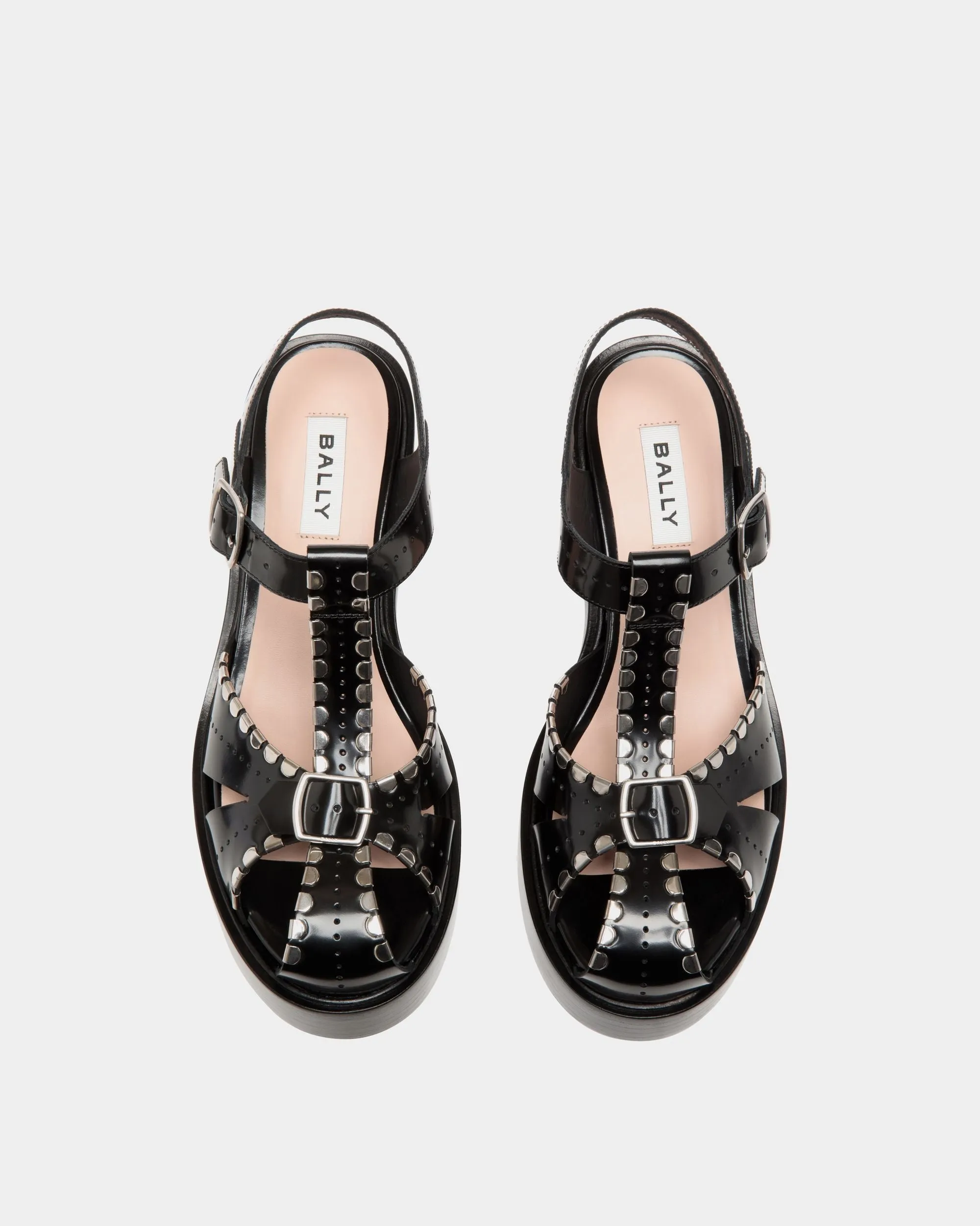 Peggy Gut Sandal in Black Leather