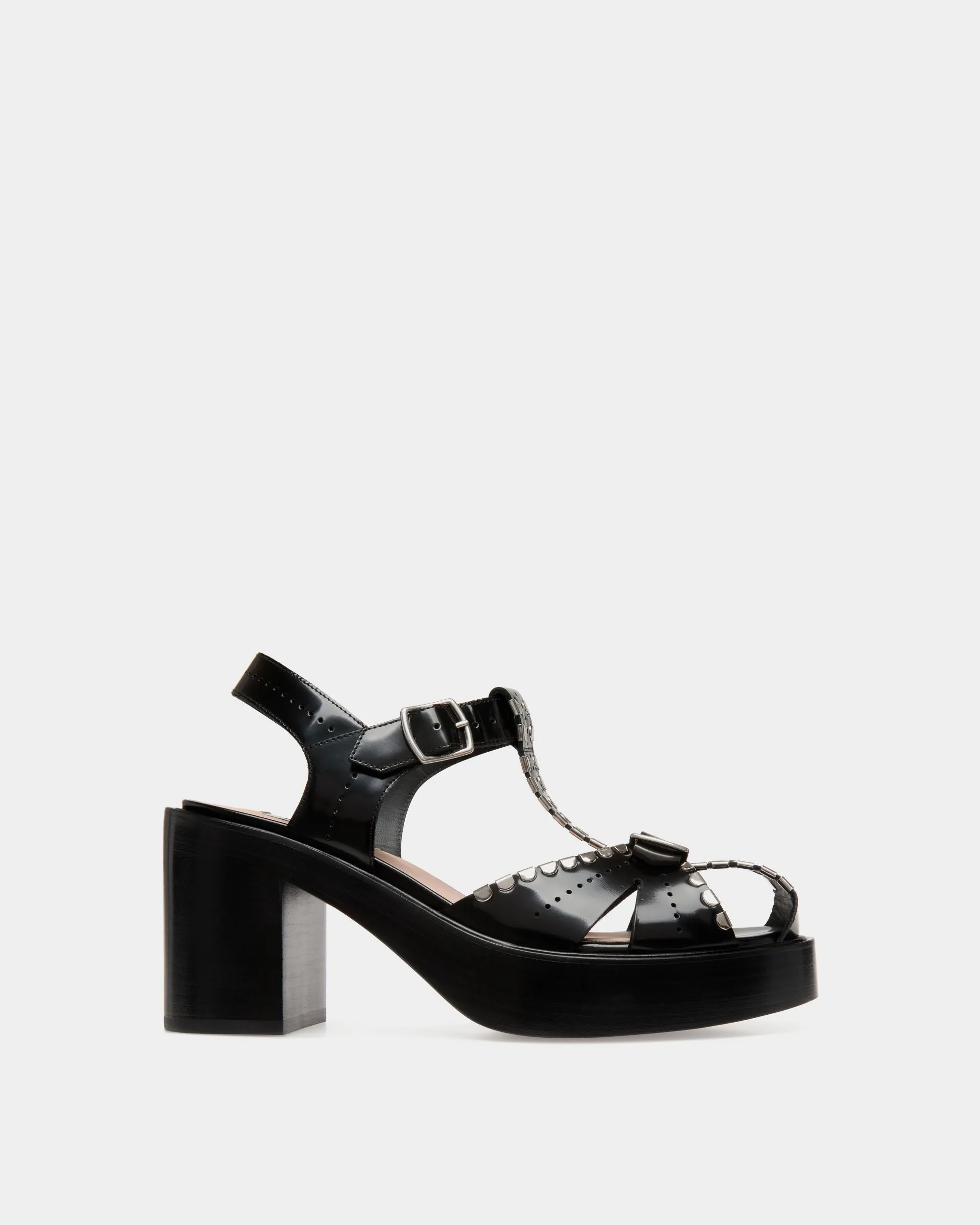 Peggy Gut Sandal in Black Leather