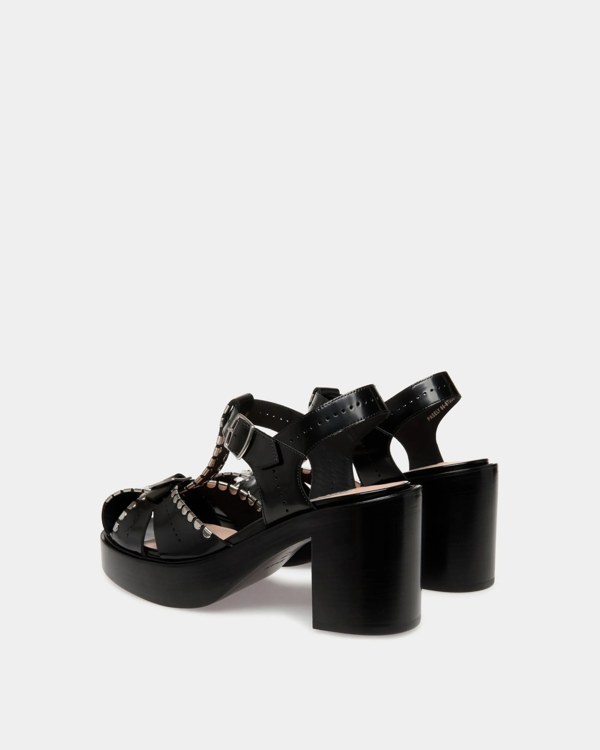 Peggy Gut Sandal in Black Leather