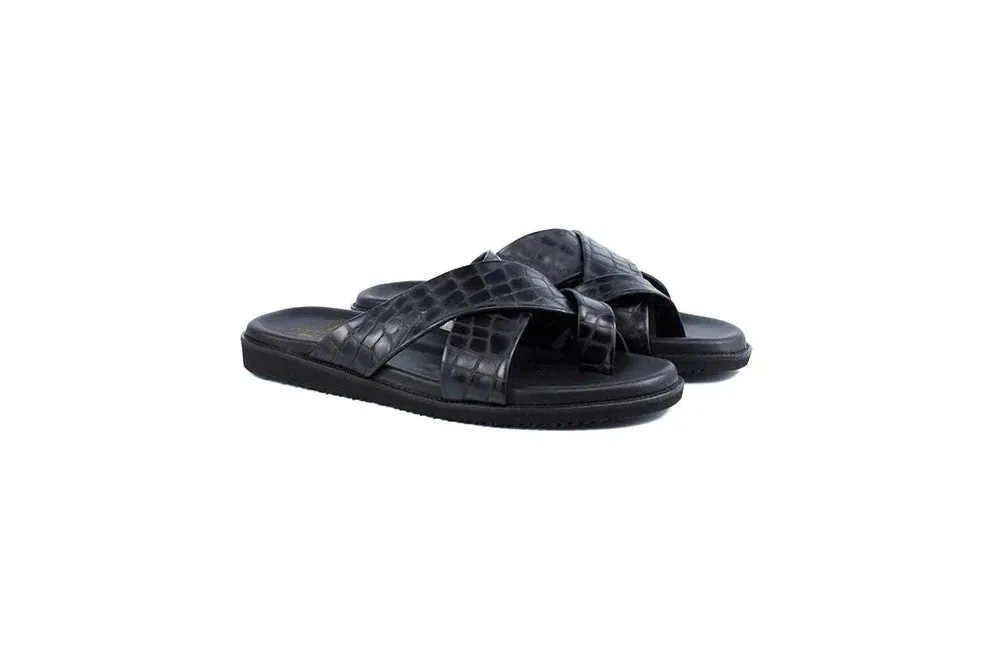 Pelle Line -Resort Open toe sandal - Black
