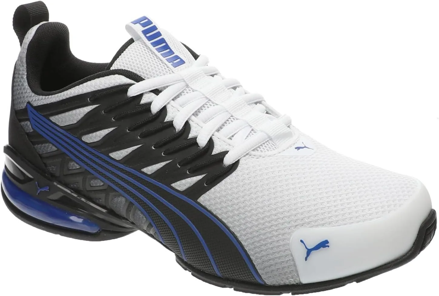 PUMA Voltaic EVO Cross Training Shoes Sneaker, Black-White-Vivid Blue SS25, 7 US Unisex Big Kid