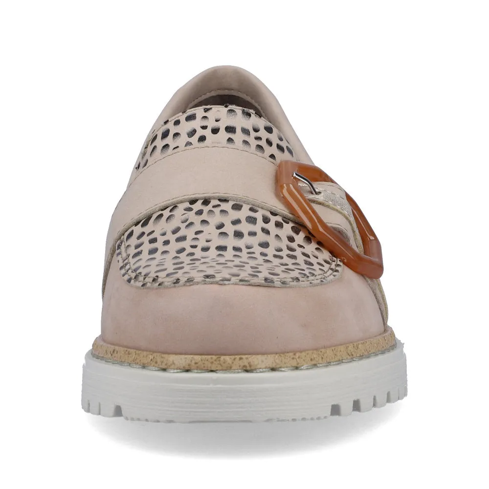 RIEKER - 54864-60 FLAT FASHION LOAFER - BEIGE MULTI