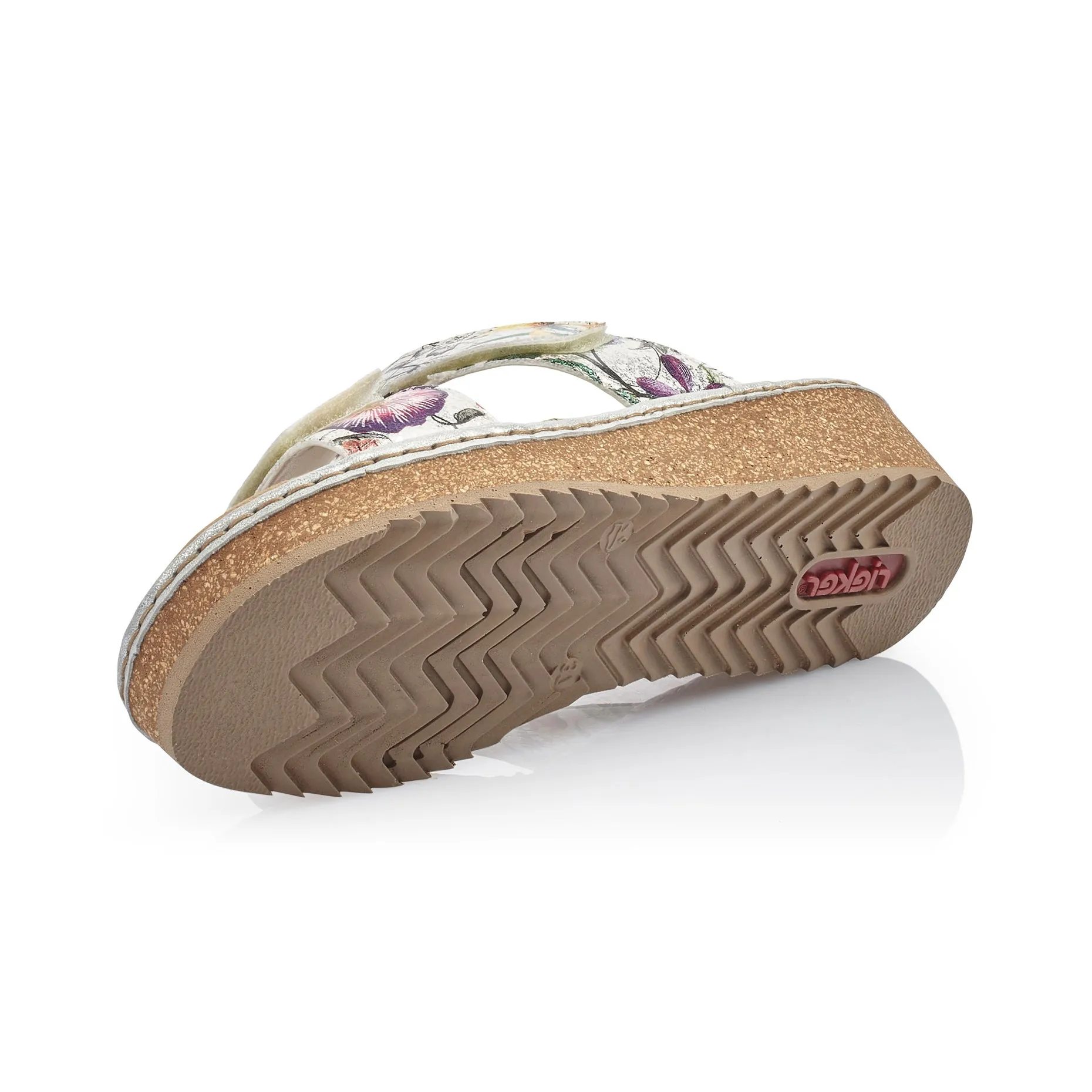 RIEKER - V03P9 LOW WEDGE MULE - WHITE MULTI