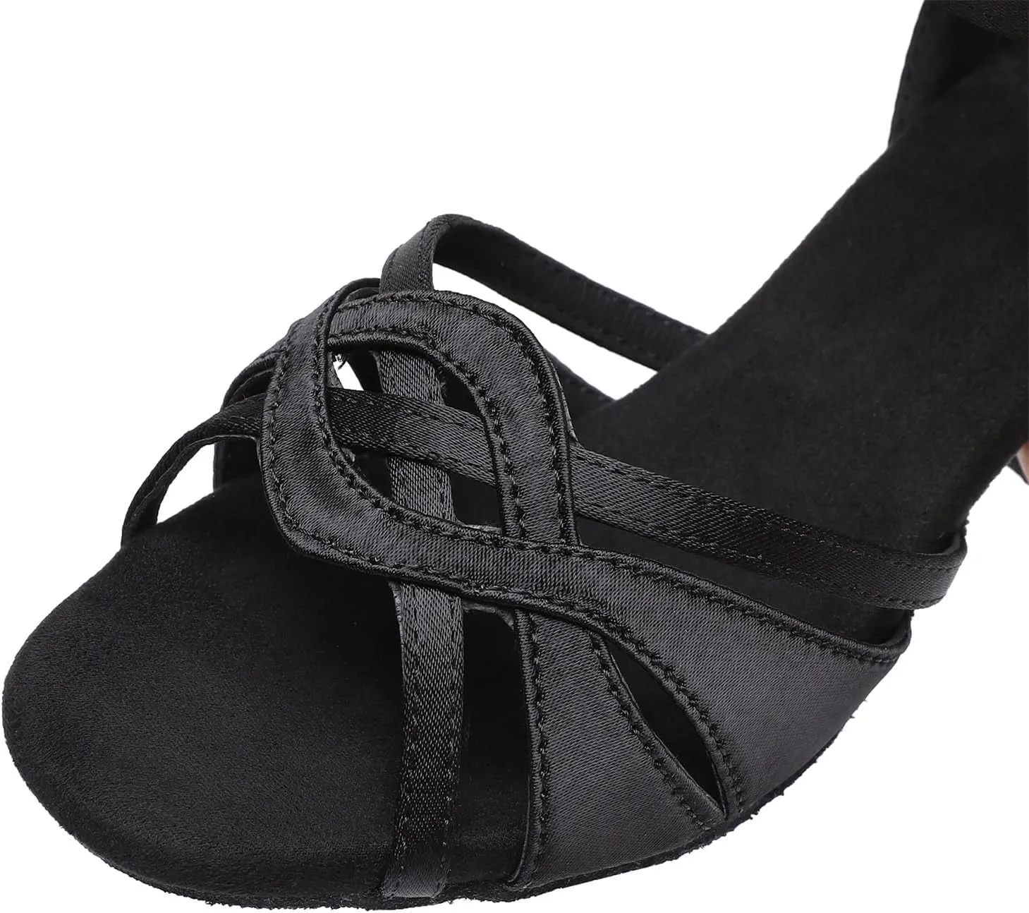 Rosefinch Women's Latin Dance Shoes Satin Professional Ballroom Salsa Practice Performance Wedding Dancing Shoes