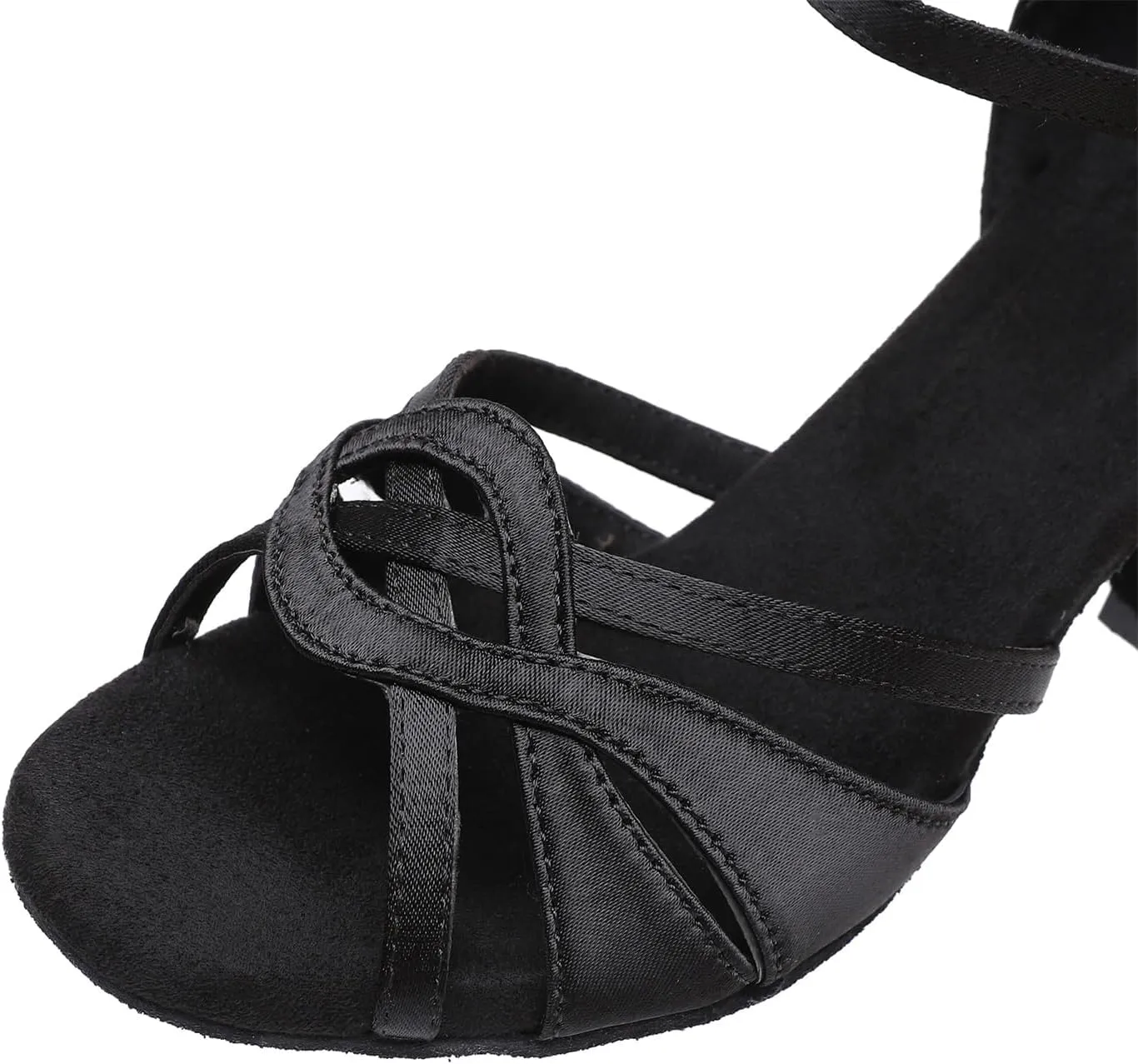 Rosefinch Women's Latin Dance Shoes Satin Professional Ballroom Salsa Practice Performance Wedding Dancing Shoes