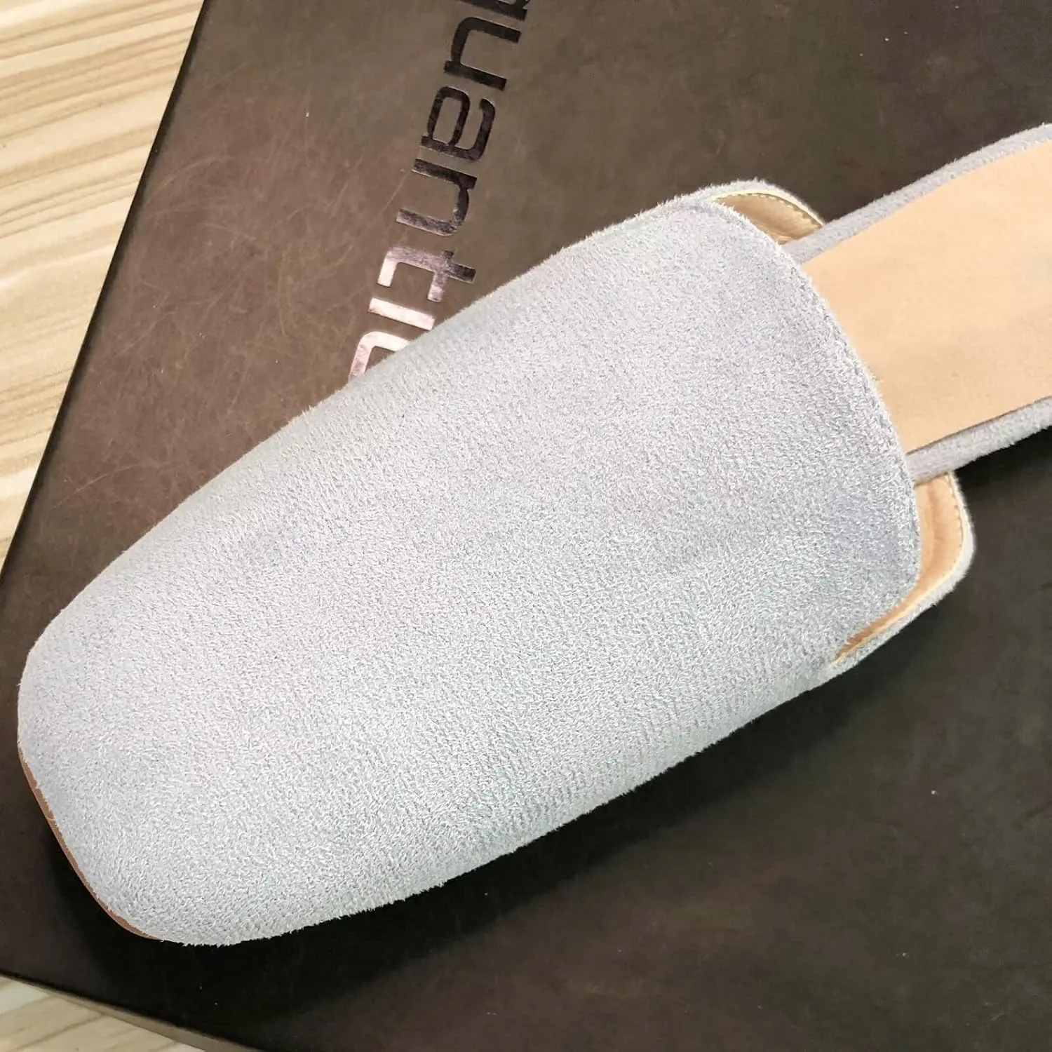 SAILING LU Square Toe Mules for Women Casual Backless Shoes Solid Color Flat Slip ons Comfort Summer Sandals