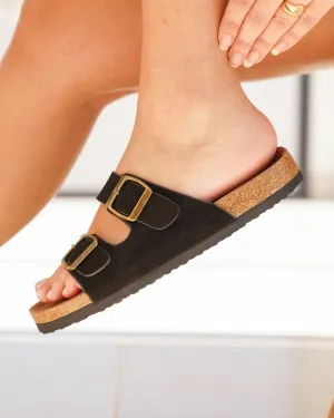 Sandale femme plateforme mule noire - Oksana