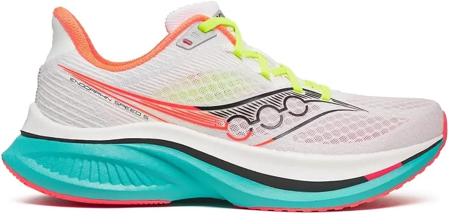 Saucony Men's Endorphin Speed 5 Sneaker, White/Mutant, 8.5