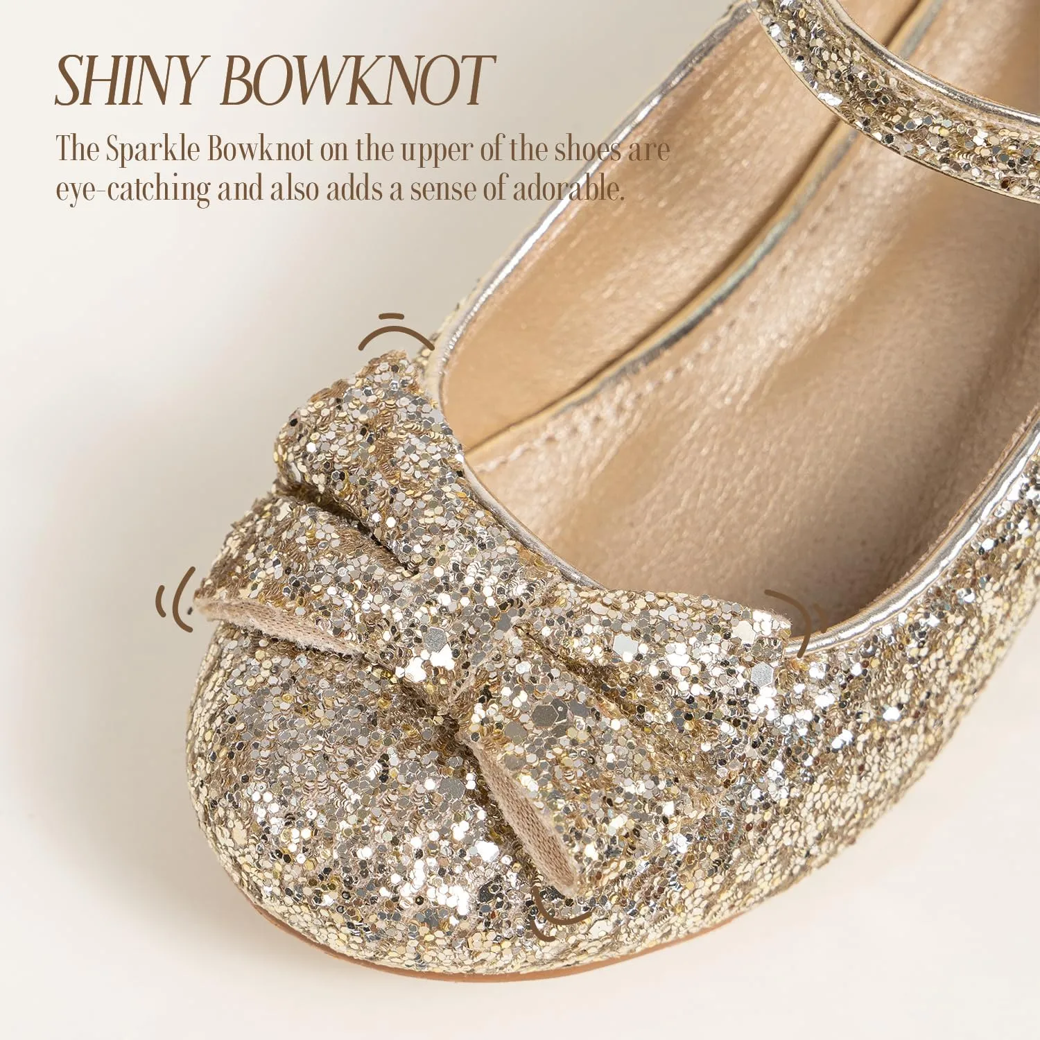 Sawimlgy Girls Sparkle Dress Shoes Toddler Glitter Princess Heels Kids Bows Mary Jane Girl Shoes for Wedding Party Dance Costume Easter