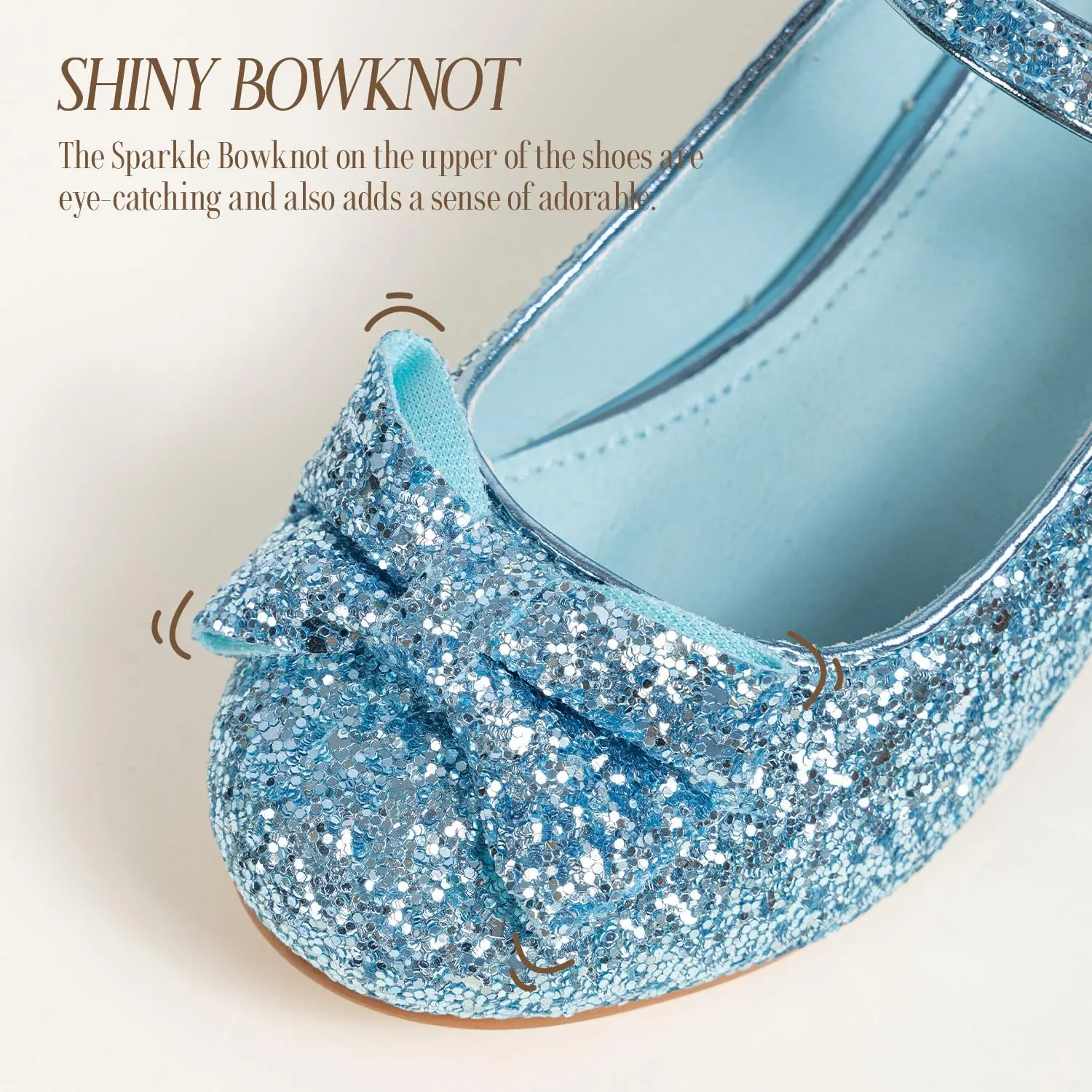 Sawimlgy Girls Sparkle Dress Shoes Toddler Glitter Princess Heels Kids Bows Mary Jane Girl Shoes for Wedding Party Dance Costume Easter