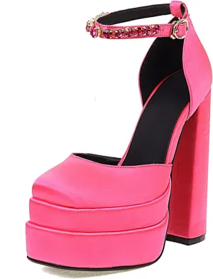 Scaoruki Women Fashion Platform Sandals Chunky High Heels