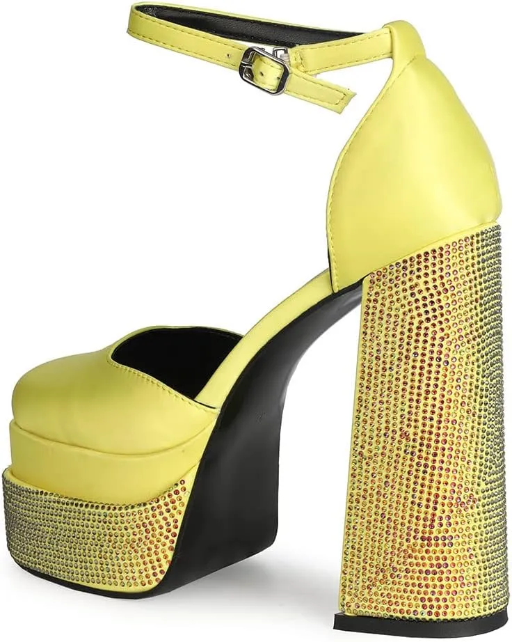 Scaoruki Women Fashion Platform Sandals Chunky High Heels