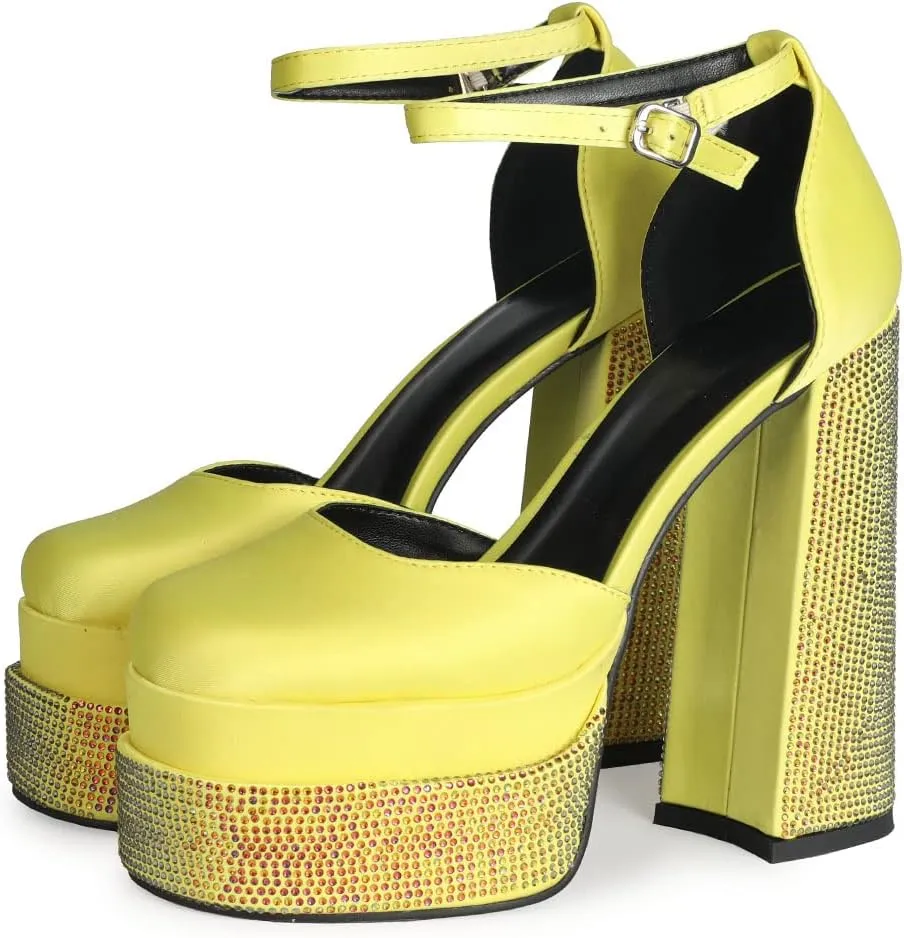 Scaoruki Women Fashion Platform Sandals Chunky High Heels