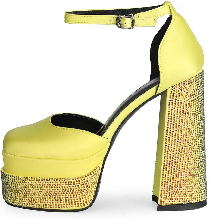 Scaoruki Women Fashion Platform Sandals Chunky High Heels