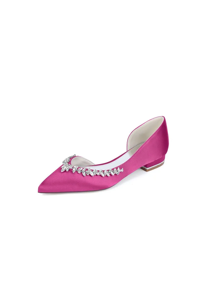 Silver Satin High Heels with Crystal Embellishments 18448-11YK