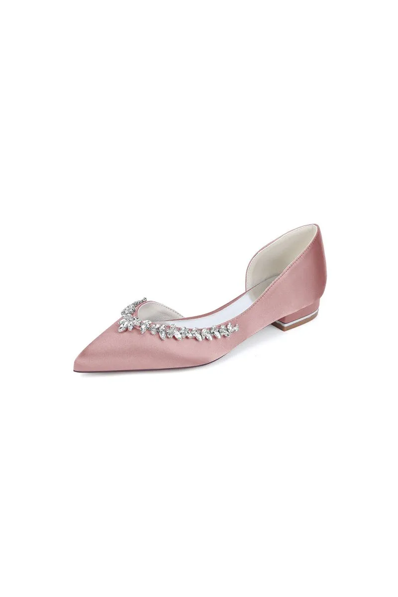 Silver Satin High Heels with Crystal Embellishments 18448-11YK