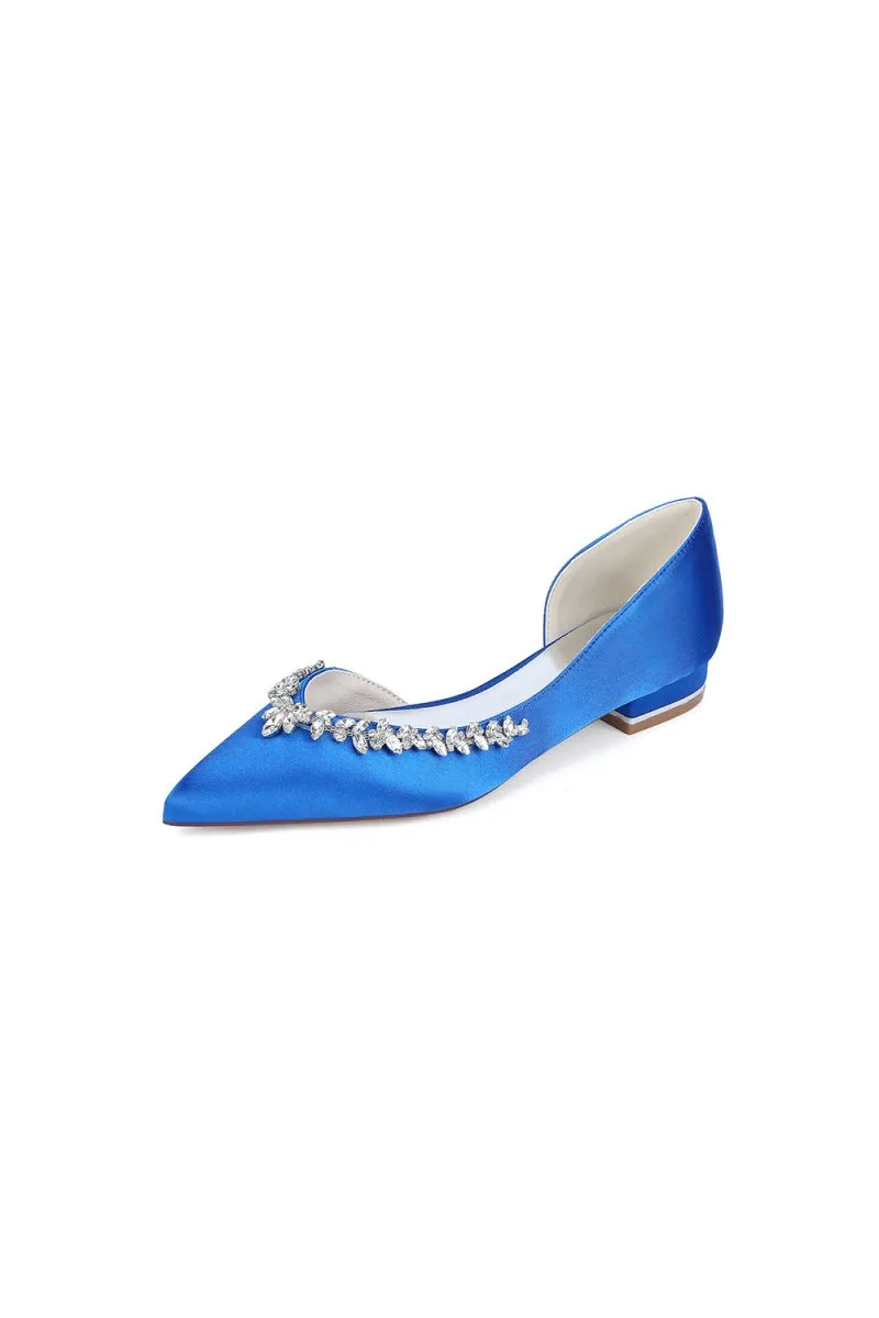 Silver Satin High Heels with Crystal Embellishments 18448-11YK
