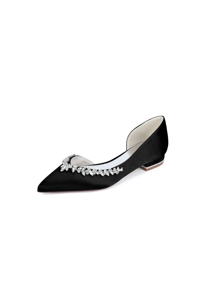 Silver Satin High Heels with Crystal Embellishments 18448-11YK