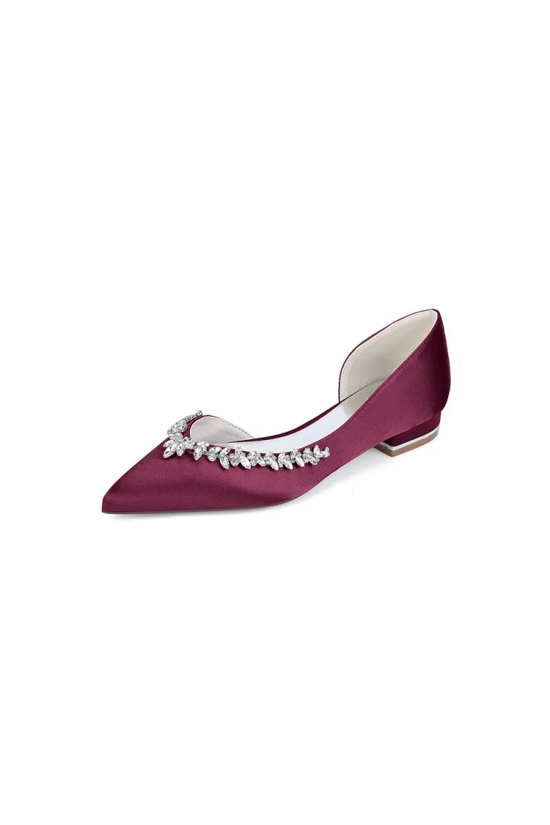 Silver Satin High Heels with Crystal Embellishments 18448-11YK