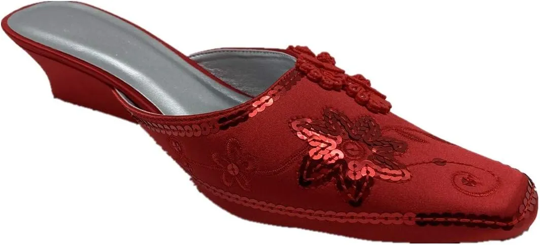 SIMPLY COUTURE Women's Low Heel Closed Toe Slingback Pumps Bowknot Comfortable Dress Shoes