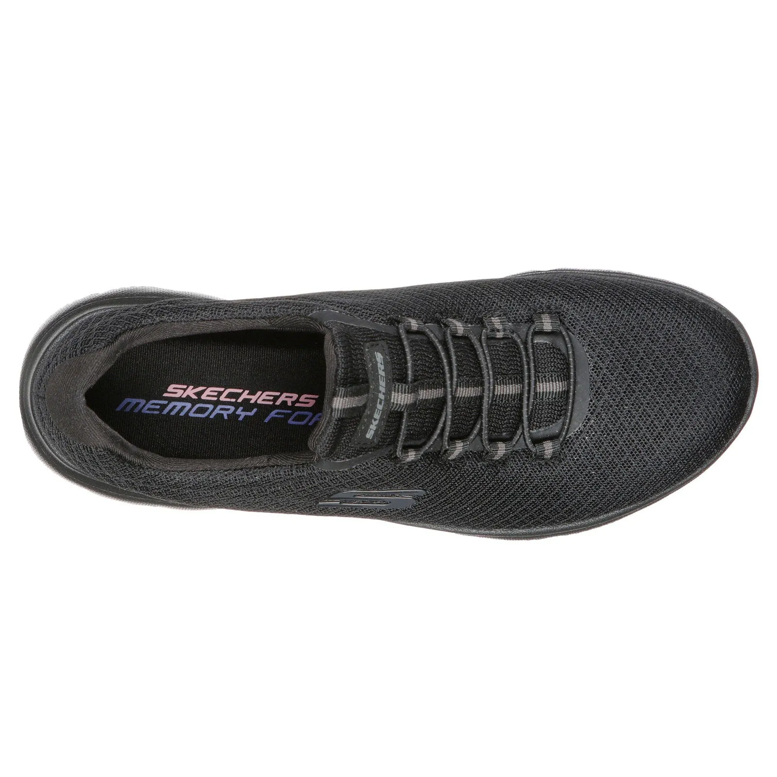 Skechers Women's Summits Slip-On Low Top Sneaker Shoes Black (BBK)