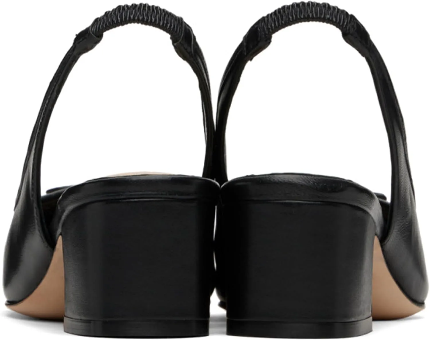 Slingback Ballet Heels for Women Cute Bow Square Toe Low Chunky Heel Ballerina Pumps Comfort Satin Mary Jane Heels Shoes with Elastic Rear Strap