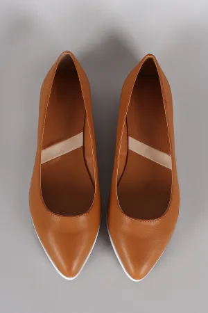 Sole Flat Loafer Slip Contrast Toe Premium Pointy Best deal On