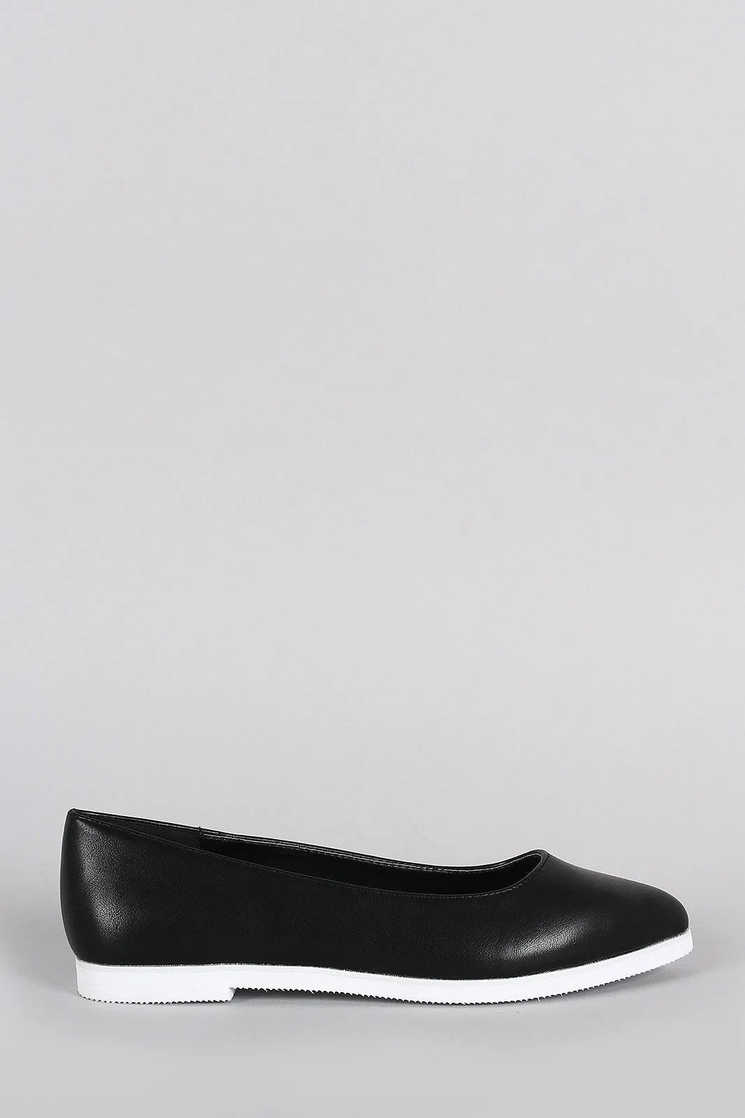 Sole Flat Loafer Slip Contrast Toe Premium Pointy Best deal On