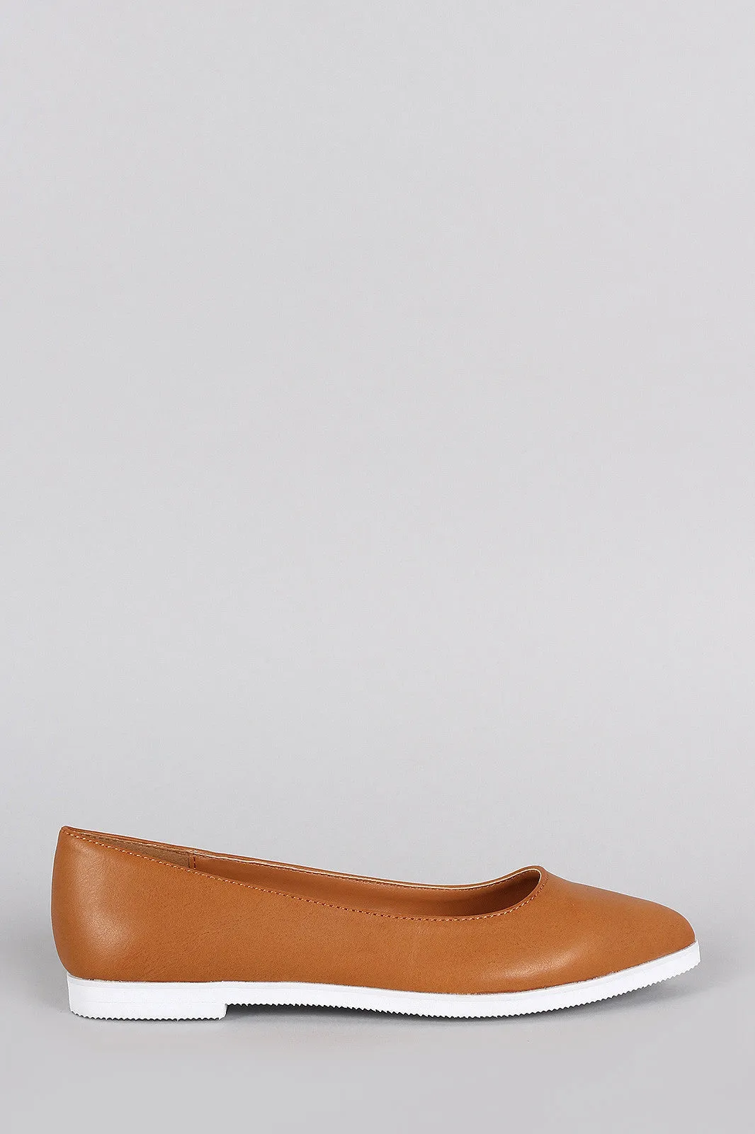 Sole Flat Loafer Slip Contrast Toe Premium Pointy Best deal On