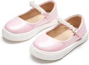Sparkly Sneakers for Girls 3-12 Years Slip-On Comfort Fit Casual Princess Shoes