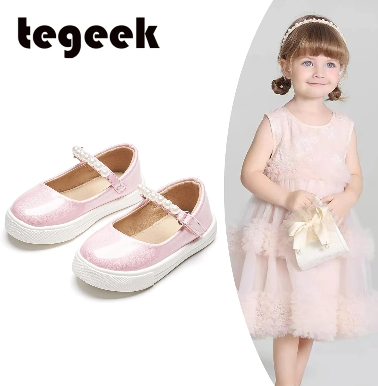 Sparkly Sneakers for Girls 3-12 Years Slip-On Comfort Fit Casual Princess Shoes