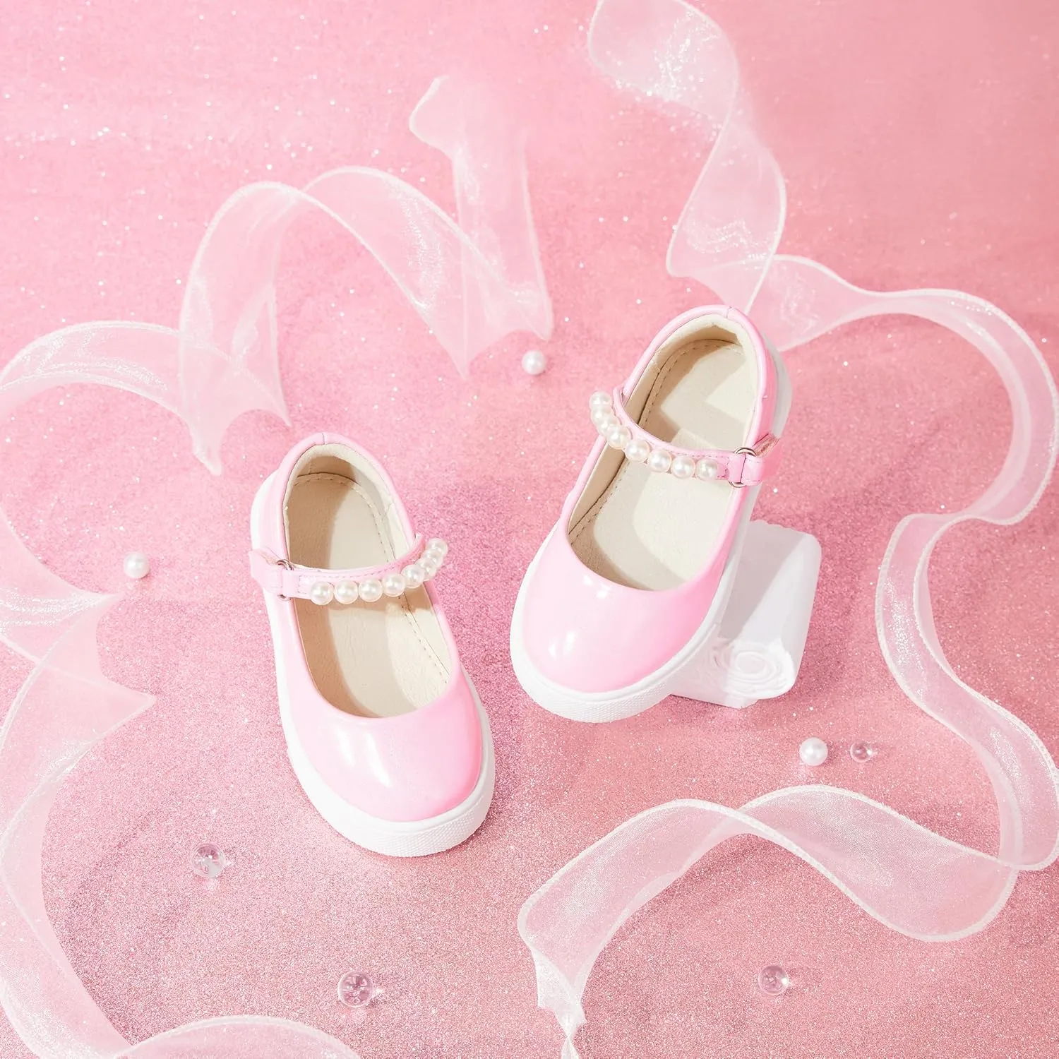 Sparkly Sneakers for Girls 3-12 Years Slip-On Comfort Fit Casual Princess Shoes