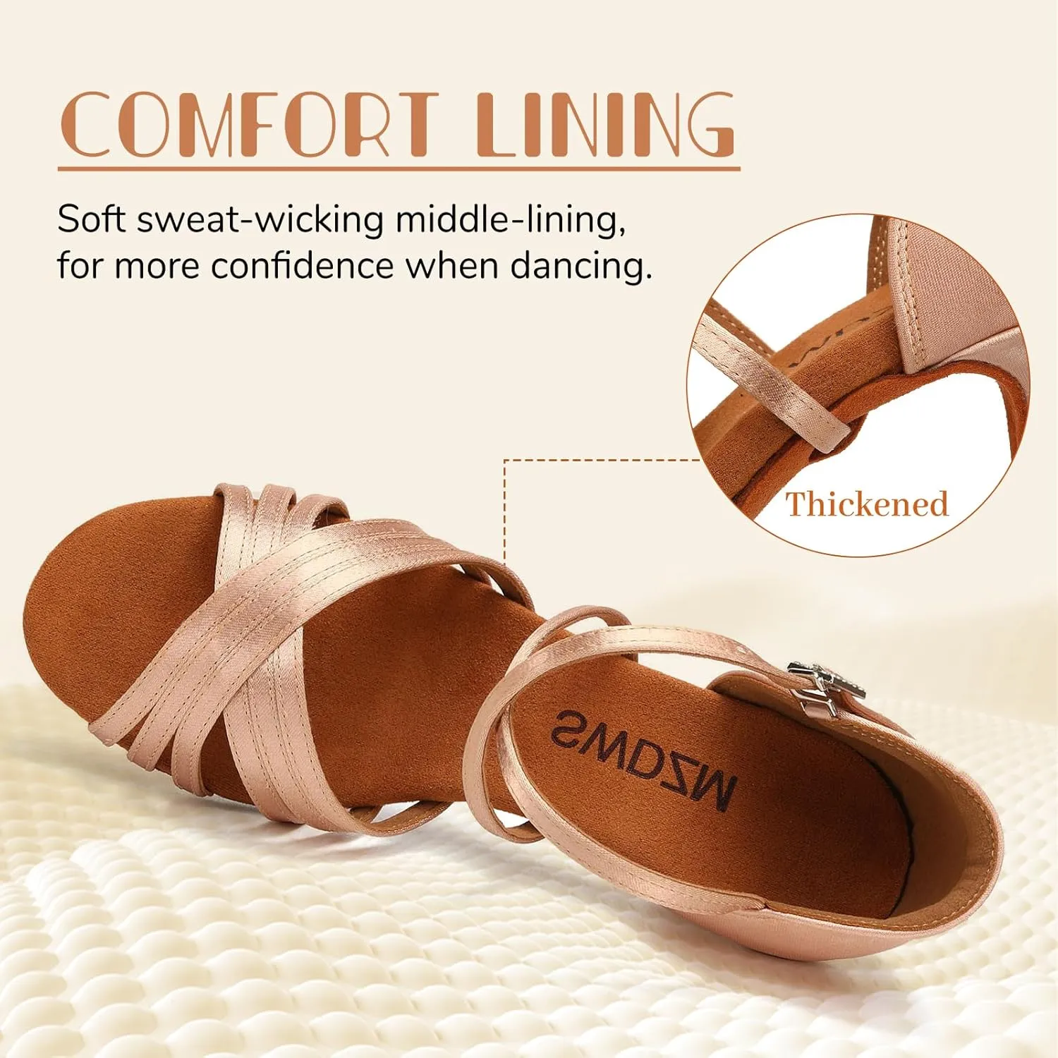 SWDZM Women Latin Dance Shoes Satin Professional Ballroom Salsa Practice Performance Dance Shoes