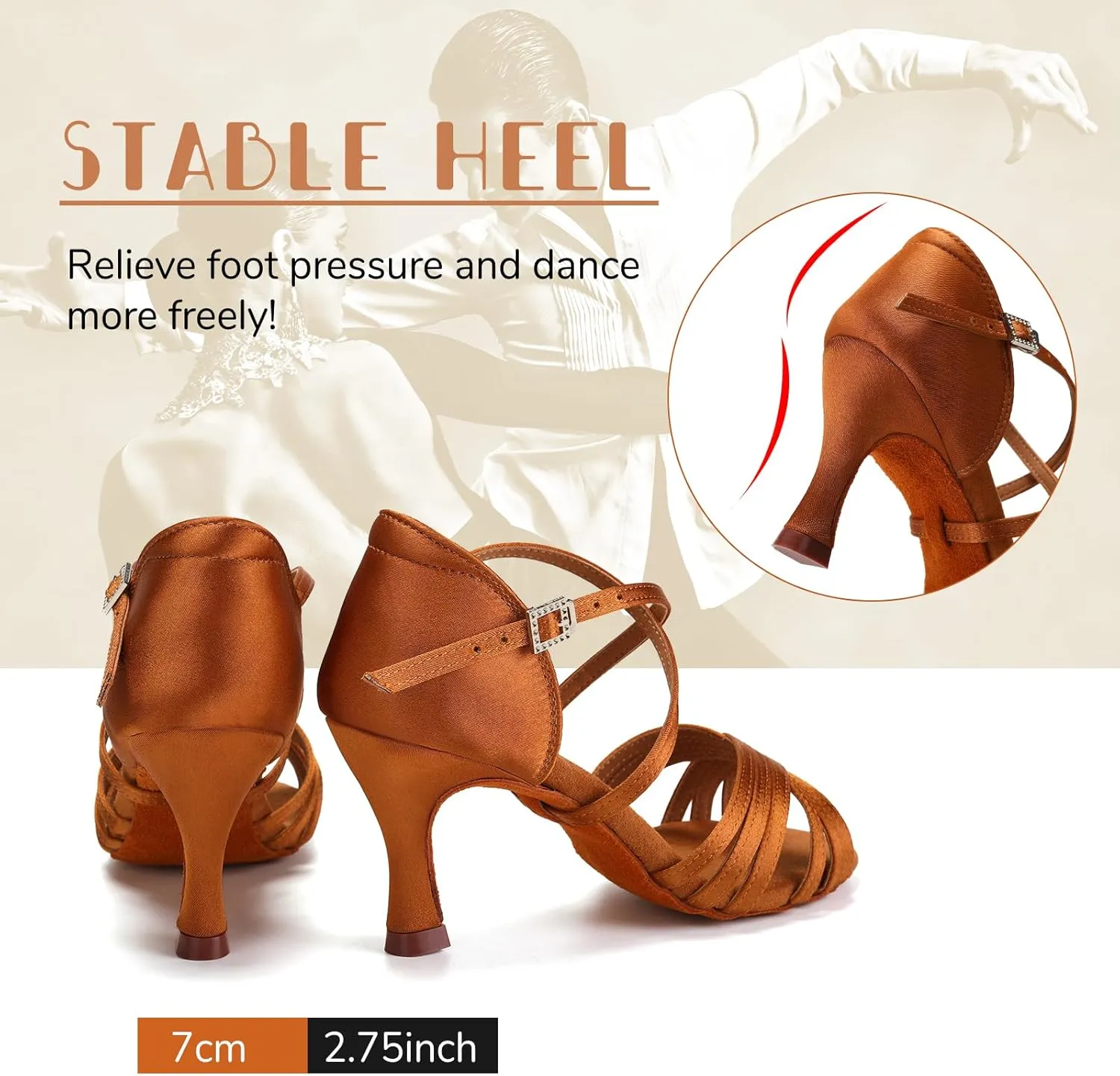 SWDZM Women Latin Dance Shoes Satin Professional Ballroom Salsa Practice Performance Dance Shoes